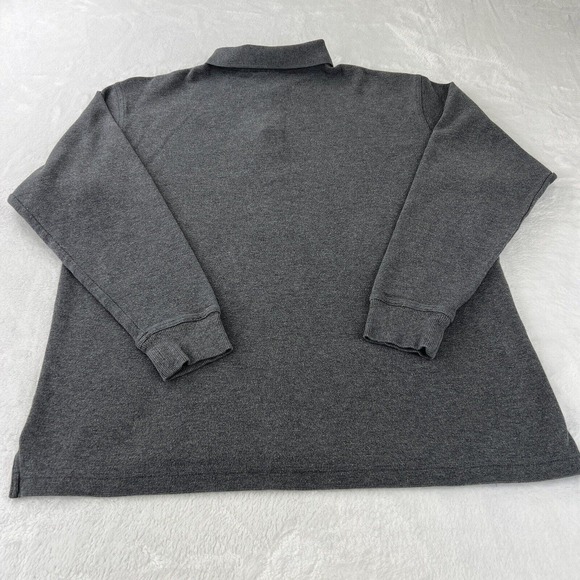 L.L Bean Long Sleeve Waffle Polo Shirt Collared Gray Cotton Mens‎ Large Tall - Picture 3 of 12